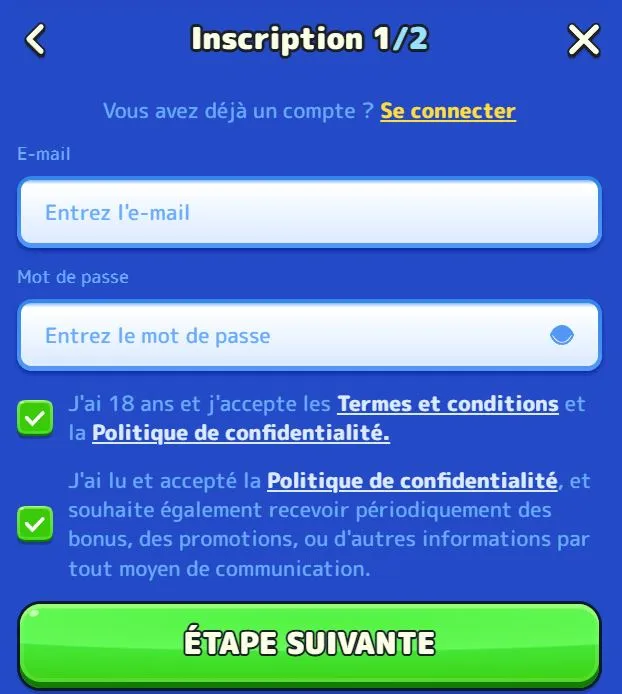 Inscription au casino Pistolo - Commencez en quelques minutes