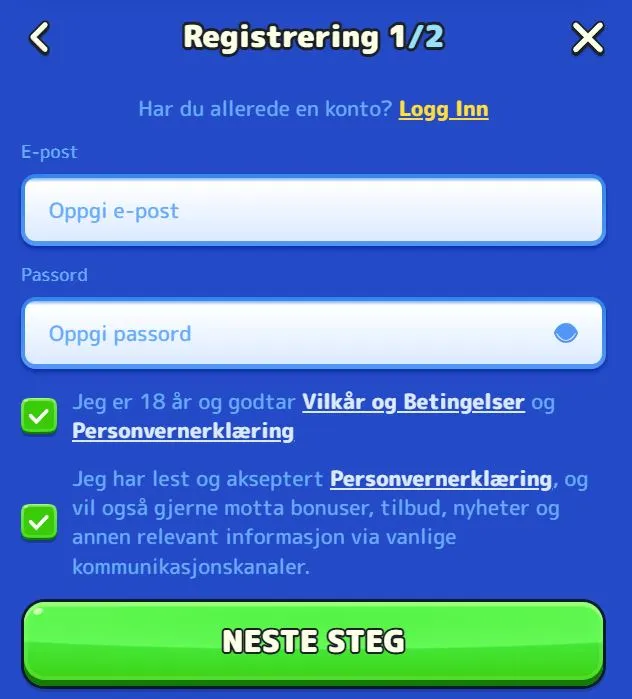 Pistolo Casino Registrering - Kom i gang på få minutter