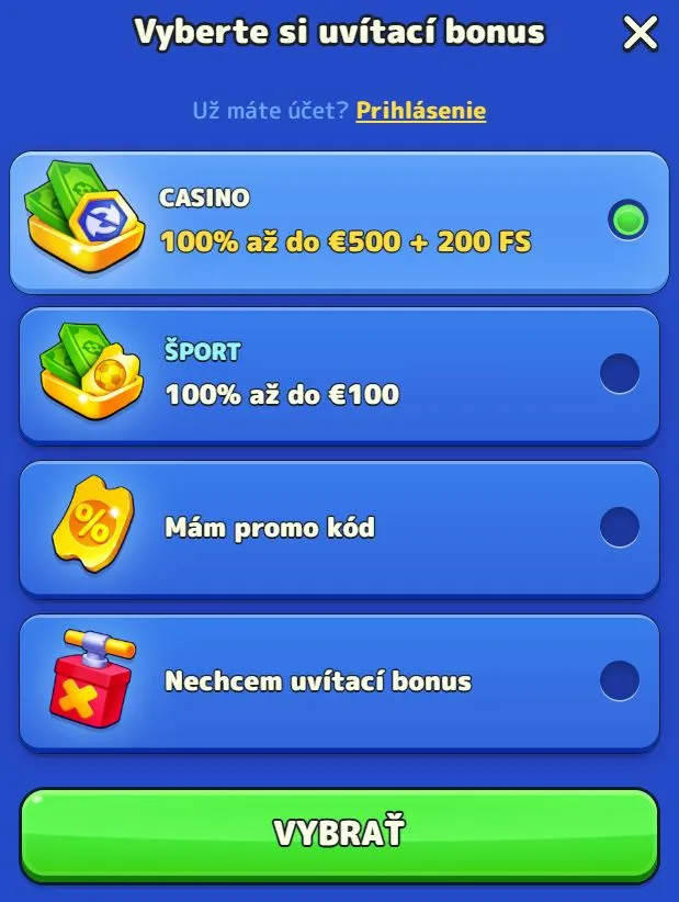 Registrácia v kasíne Pistolo - Bonusové zvýraznenia