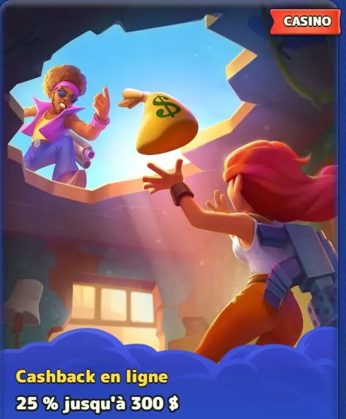 Live Cashback 25% jusqu'à 300 $