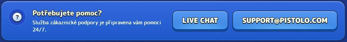 Pistolo Casino podpora