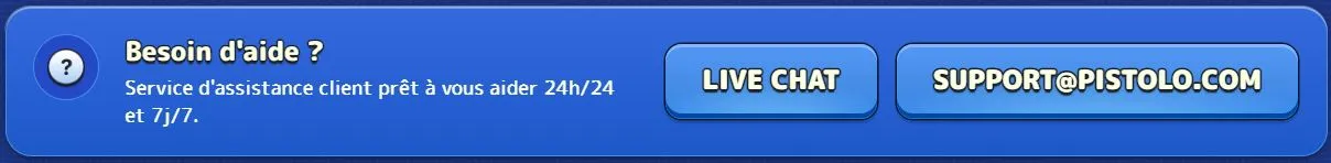 Pistolo Casino - service clientèle