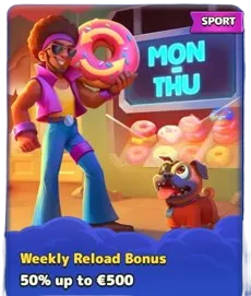 Weekly Reload Bonus 50% up to €500